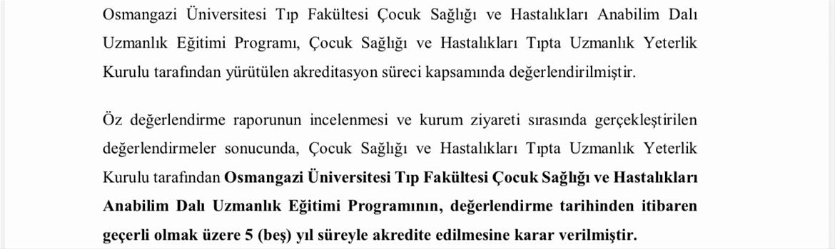 Yeniden Akredite Olduk !